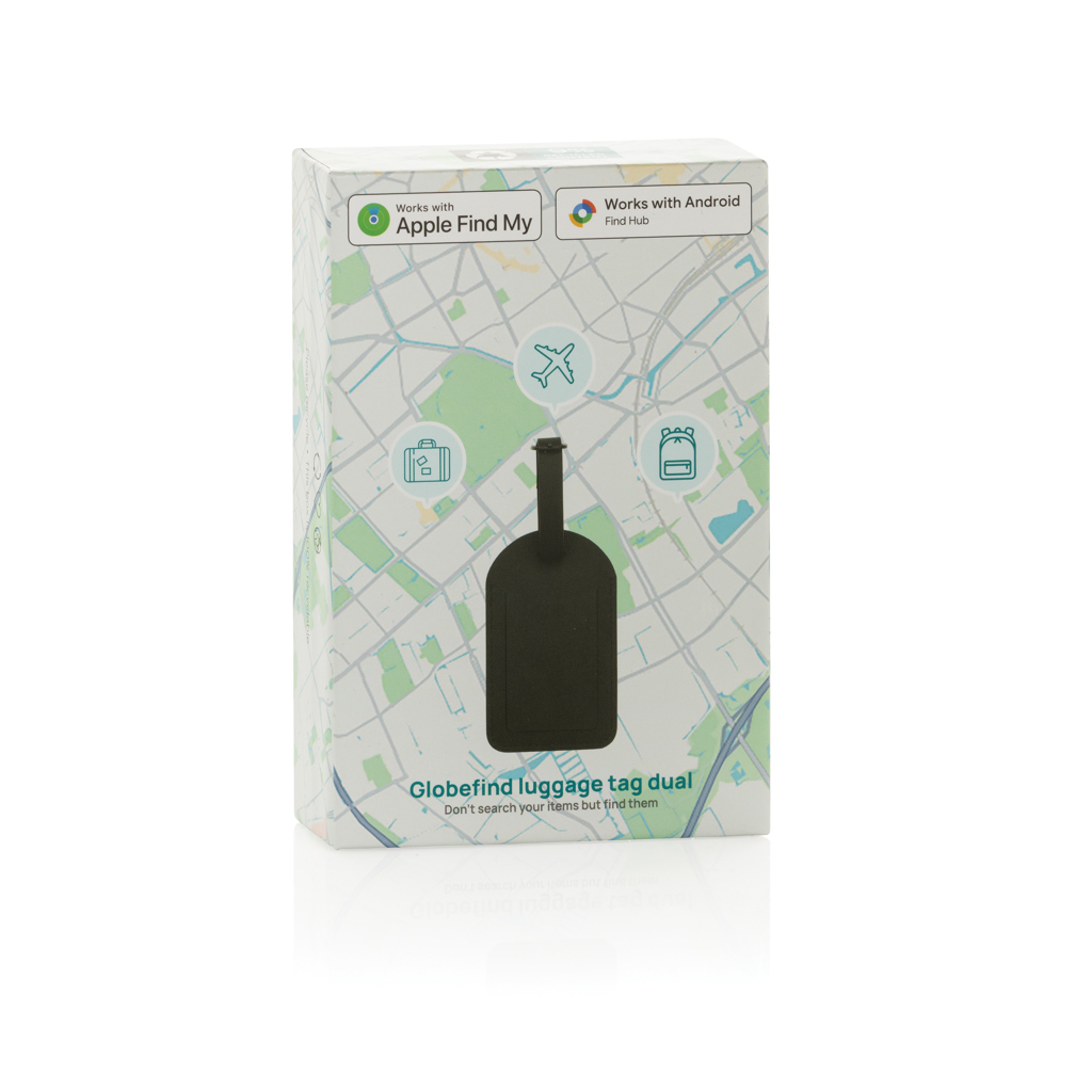 Globefind Dual RCS Gepäckanhänger mit Apple Find My & Android Find Hub