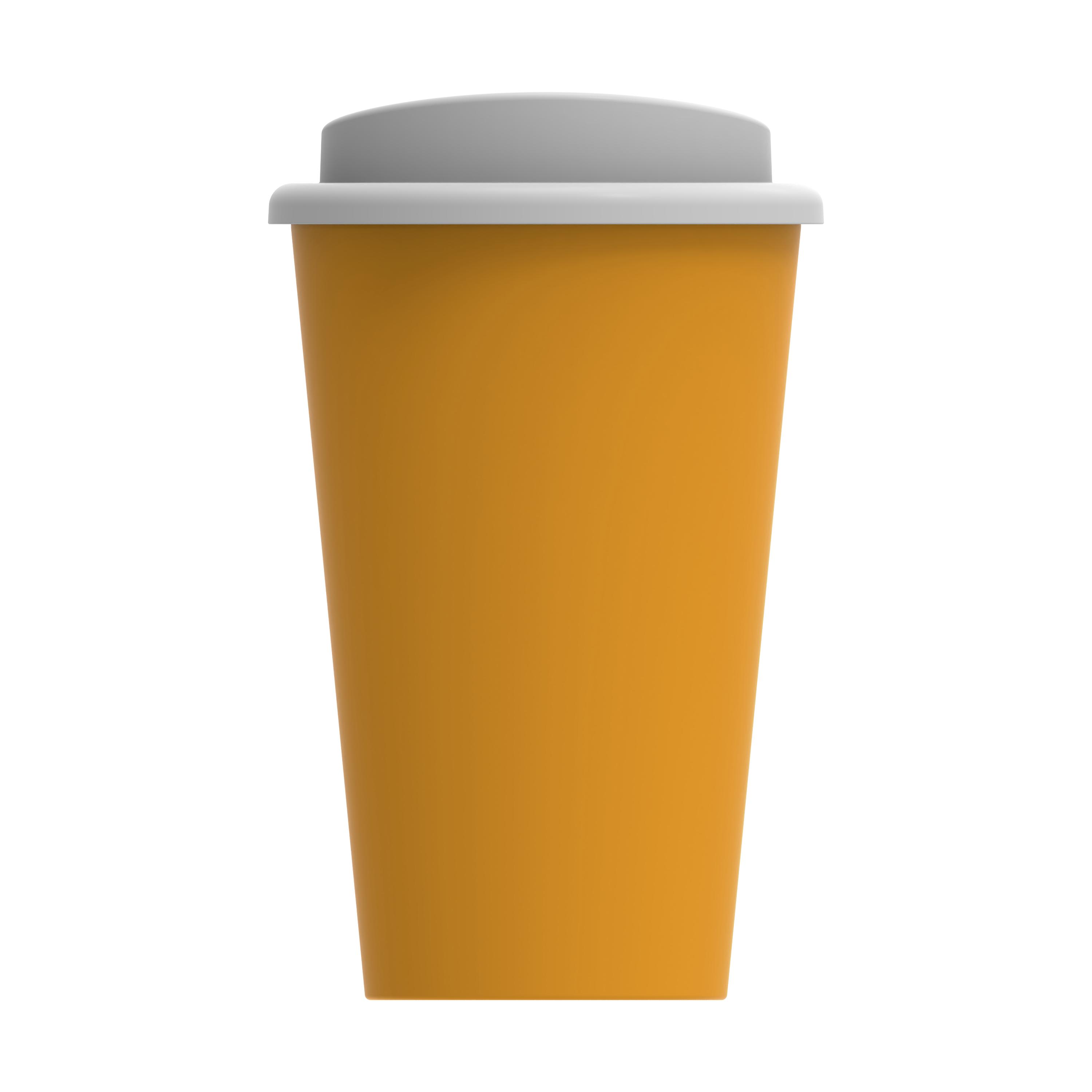 Kaffeebecher "Premium" – TopView_Gelb_Weiss_1 Kaffeebecher "Premium"