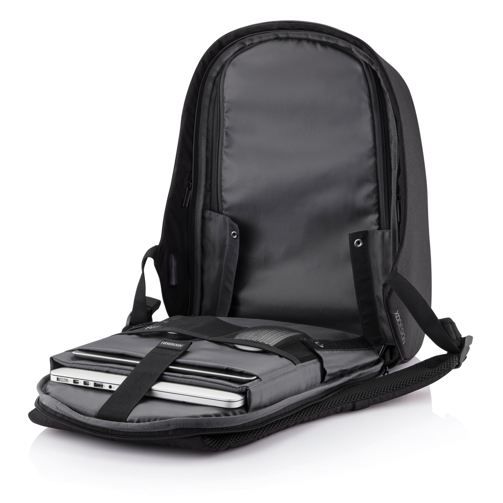XD Design Bobby Hero Regular Anti-Diebstahl-Rucksack aus rPET mit Logodruck XD Design Bobby Hero Regular Anti-Diebstahl-Rucksack aus rPET mit Logodruck