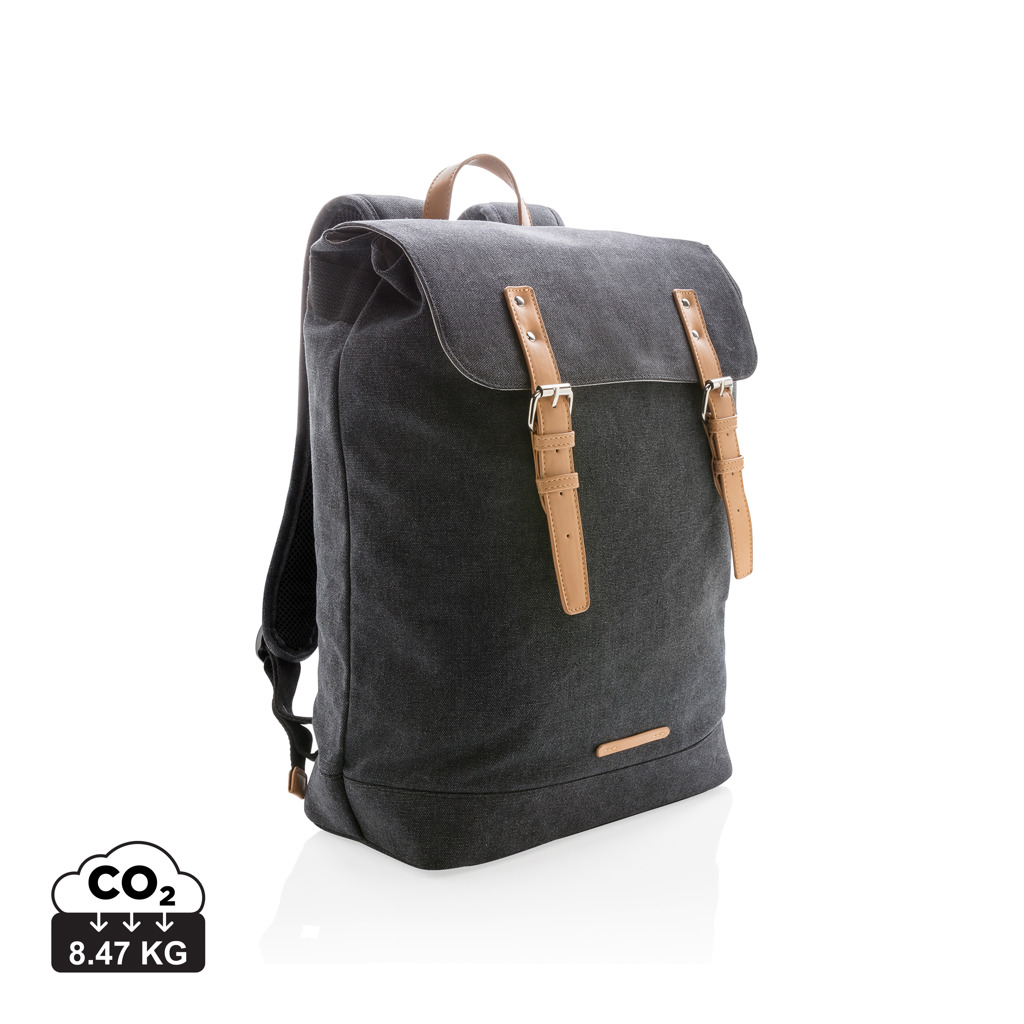 XD Collection Canvas Laptop-Rucksack 15,6 Zoll PVC-frei mit Magnetverschluss