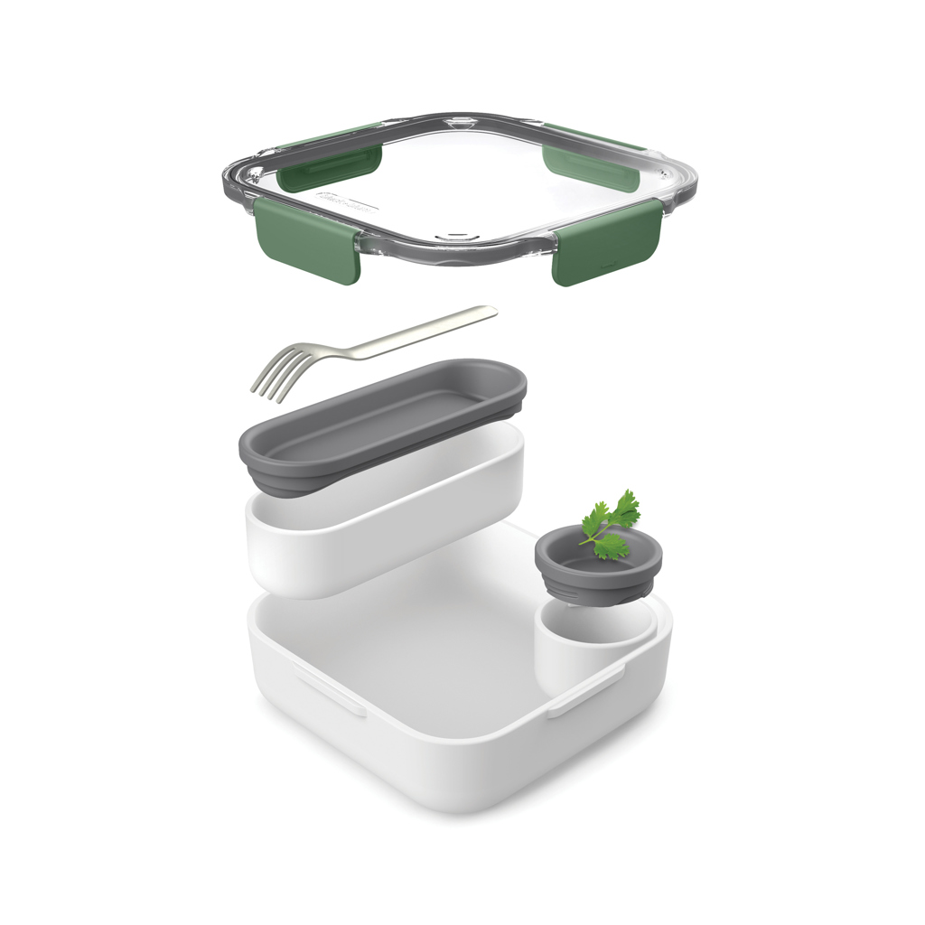 Black + Blum Lunch Box Original – Bento-Lunchbox mit Soßentopf, bedruckbar