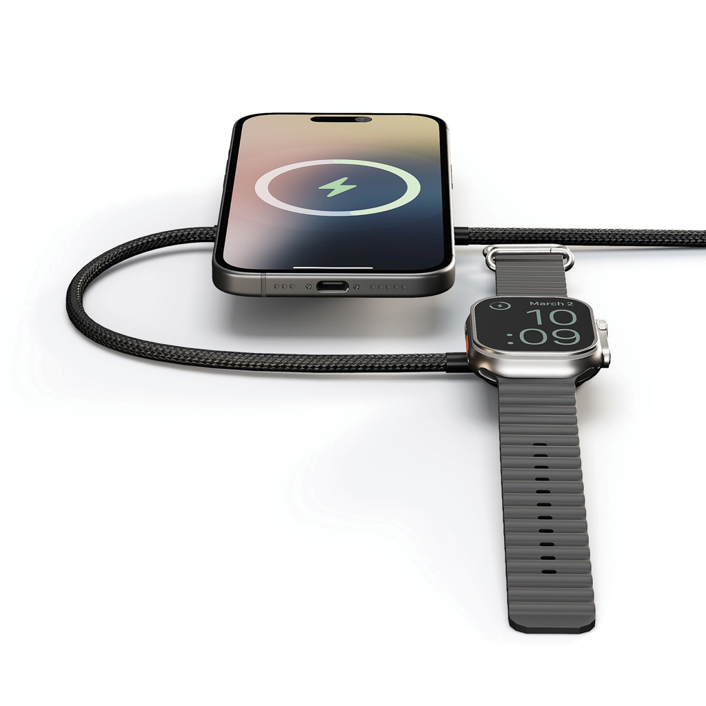 Zens Ladekabel Pro 2 mit Qi2, 15 W und Apple-Watch-Modul, mit Logo