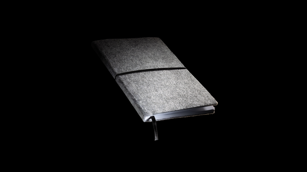 XD Collection A5-Softcover-Notizbuch aus GRS-zertifiziertem Recycling-Filz, bedruckbar