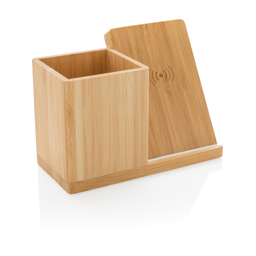 BambooCharge Calgary 10W Ladegerät mit Stifthalter – Innovatives Eventgeschenk mit Logo BambooCharge Calgary 10W Ladegerät mit Stifthalter – Innovatives Eventgeschenk mit Logo