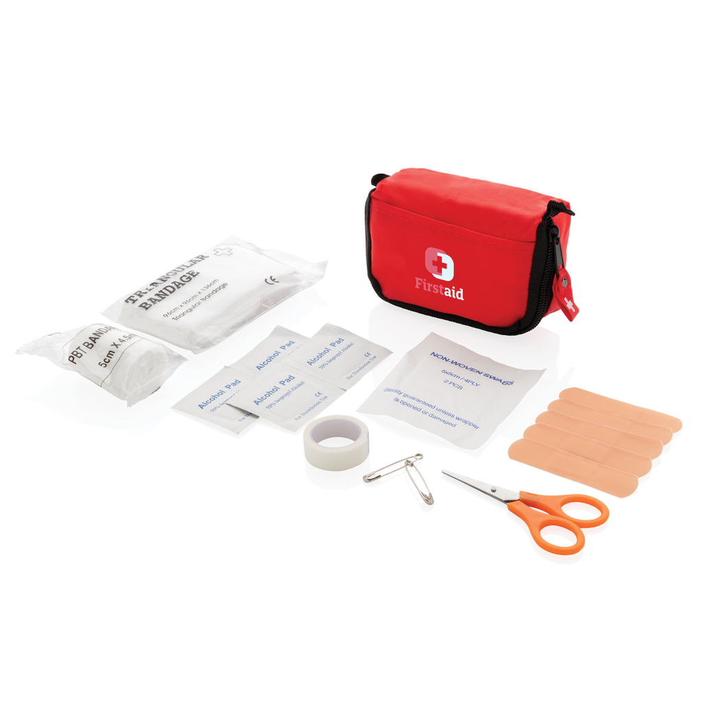 Erste-Hilfe-Set in Polyestertasche XD Collection P265 mit Logo-Druck
