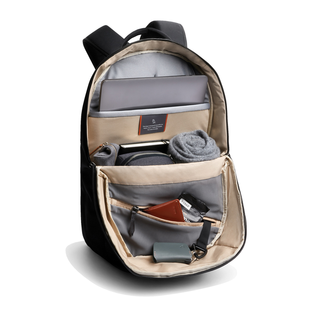 Bellroy Via Rucksack 16-Zoll, recyceltes PET, schwarz – bedruckbar
