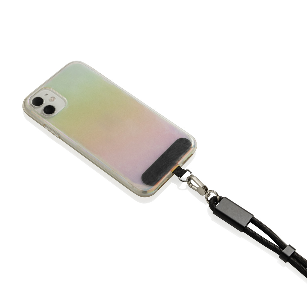 RCS‑zert. rPET 60W USB‑C Handgelenk‑Kabel – schwarz