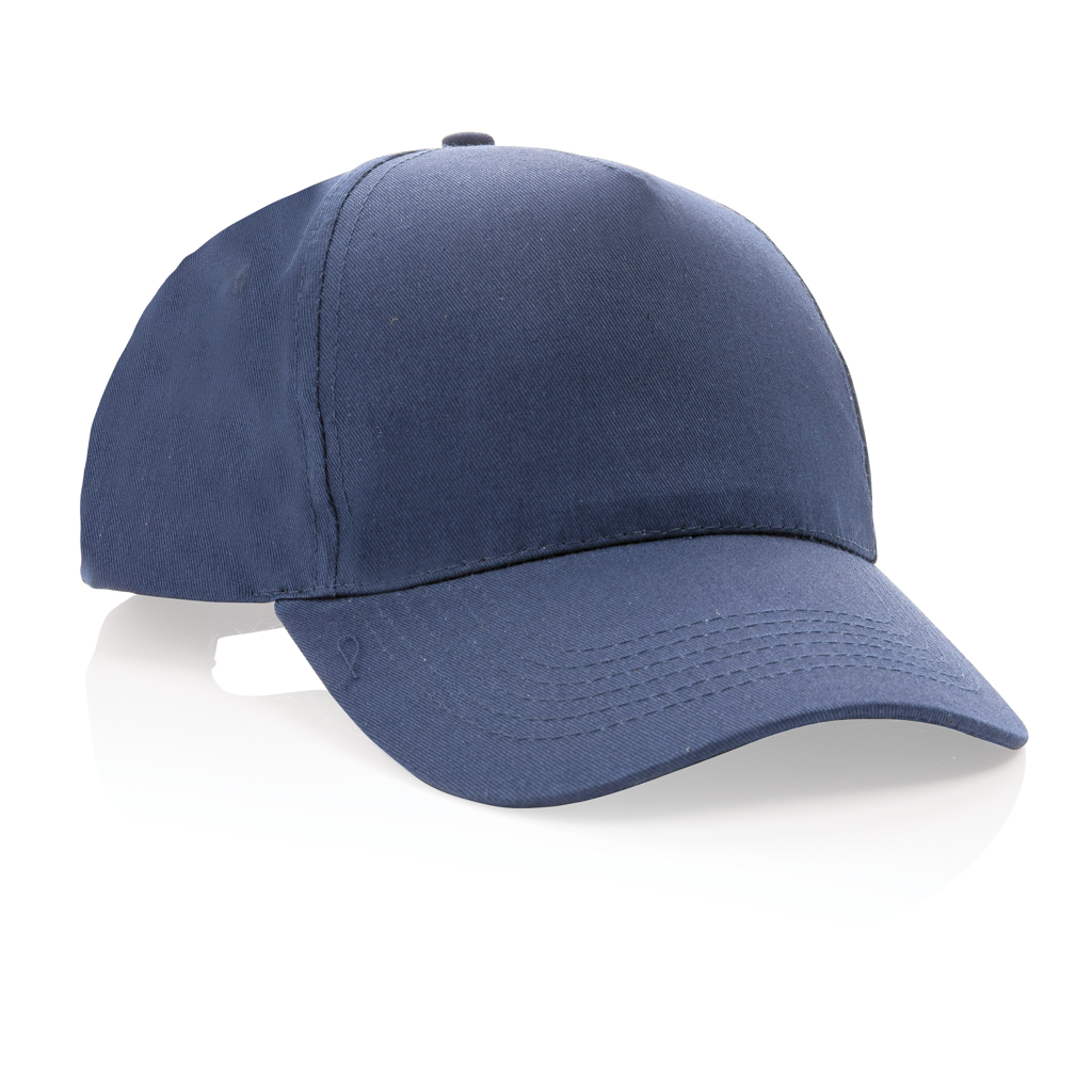 Impact 5-Panel Cap aus recyceltem Baumwoll-Polyester-Twill mit AWARE Tracer – bedruckbar Impact 5-Panel Cap aus recyceltem Baumwoll-Polyester-Twill mit AWARE Tracer – bedruckbar