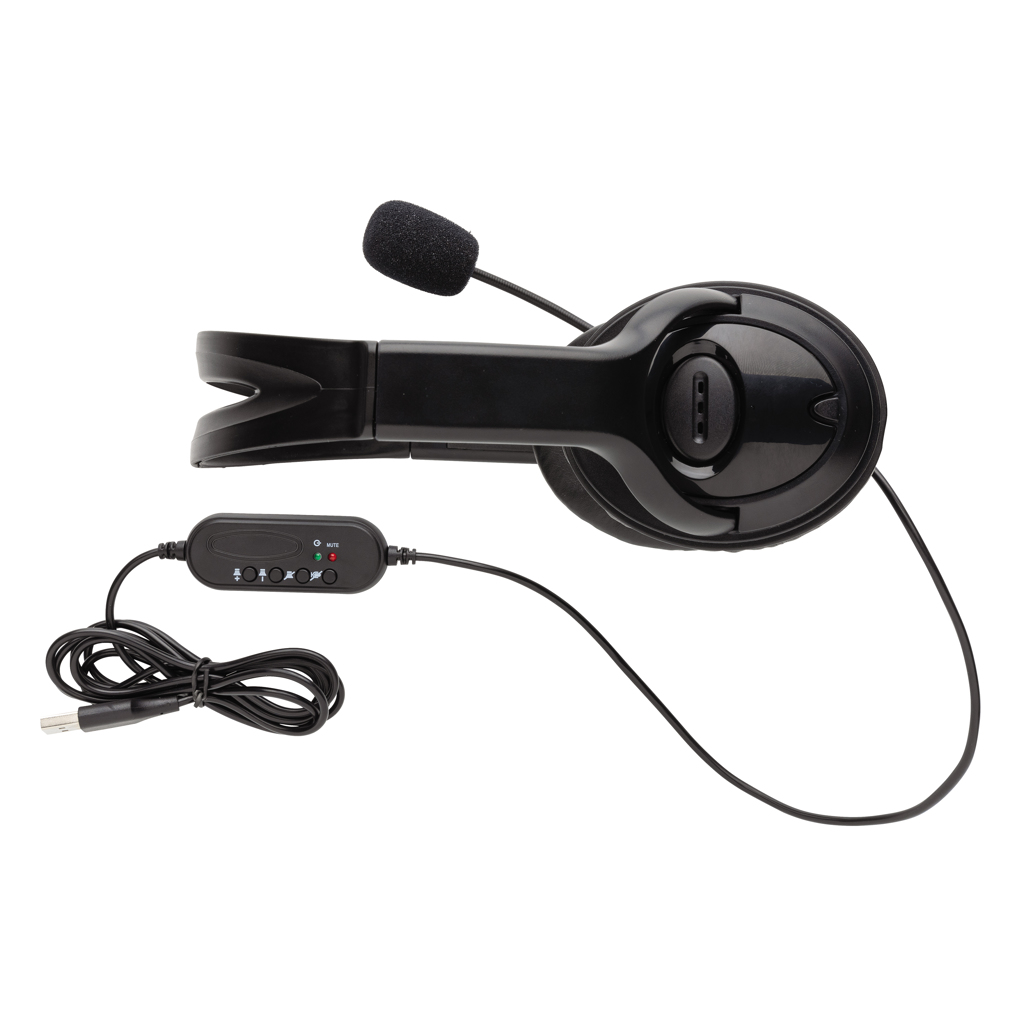 USB Over-Ear Headset mit Kabel und Mikrofon - XD Collection - bedruckbar mit Logo