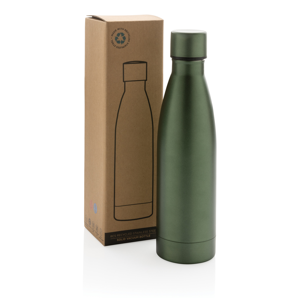 XD Collection RCS recycelte Edelstahl-Vakuumflasche 500 ml (mit Logo)
