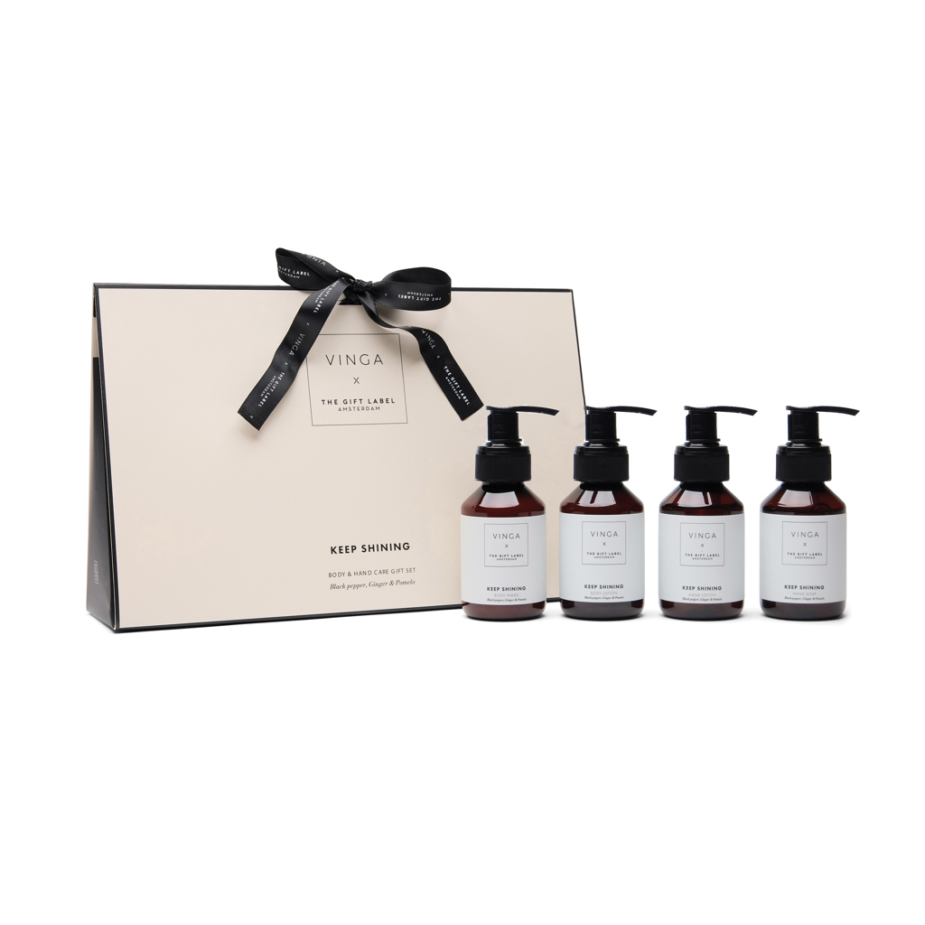 VINGA x TGL Körper- und Handpflege-Geschenkset (4 × 100 ml) aus recyceltem PET
