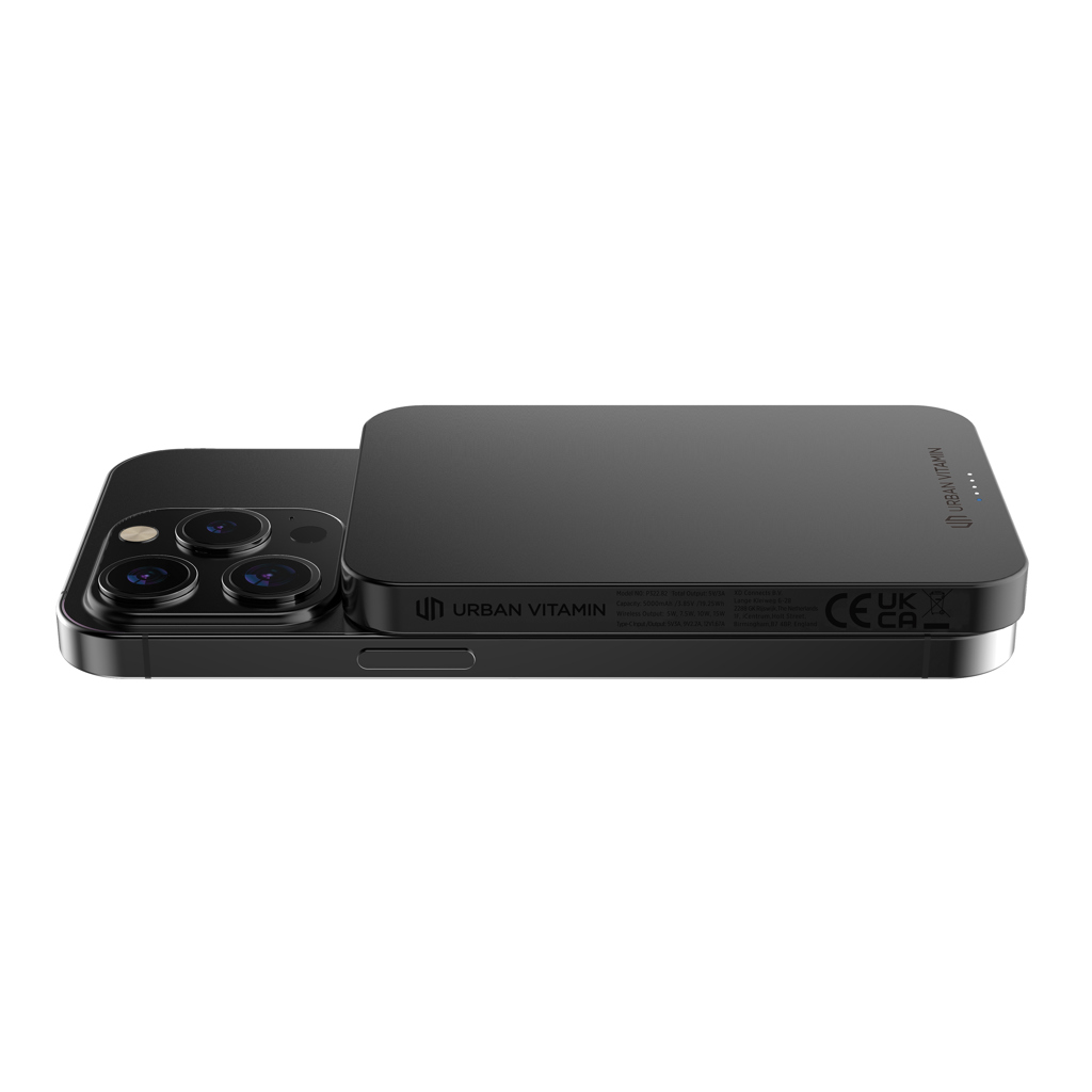 Urban Vitamin Richmond 5000mAh Magnetische Wireless-Powerbank aus RCS-Recyclingmaterial Urban Vitamin Richmond 5000mAh Magnetische Wireless-Powerbank aus RCS-Recyclingmaterial