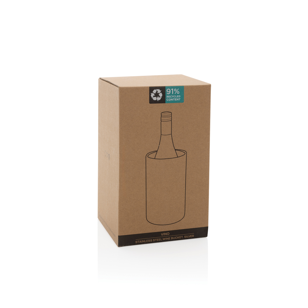 XD Collection Vino Weinkühler aus recyceltem Edelstahl – mit Logo veredelbar XD Collection Vino Weinkühler aus recyceltem Edelstahl – mit Logo veredelbar