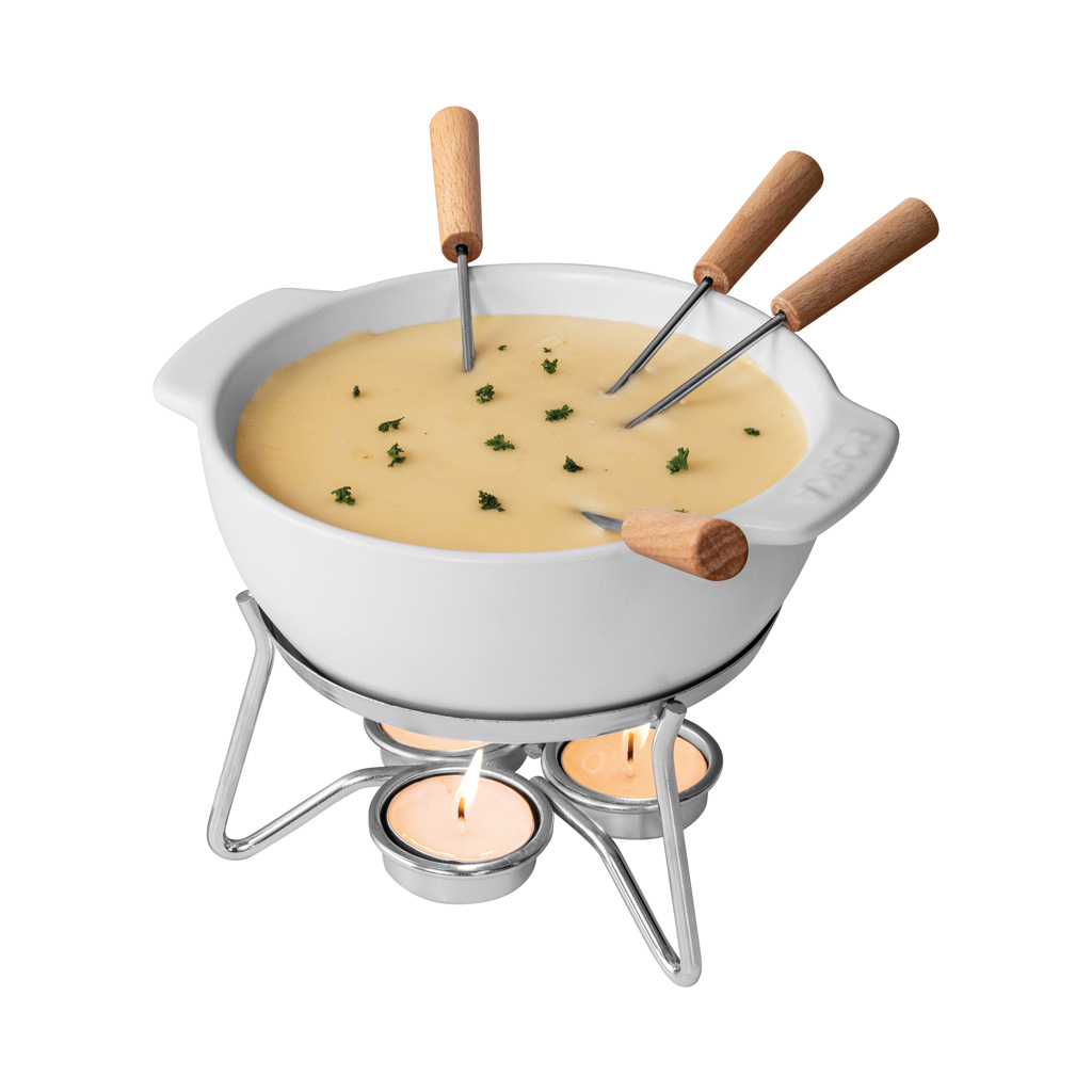 BOSKA Käse-Fondue-Set Party 750 ml Keramik weiß bedruckbar