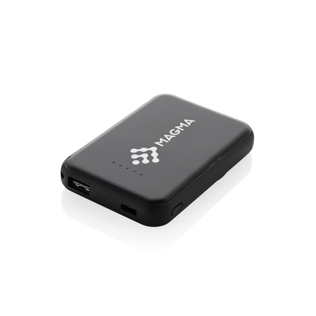 XD Collection Stellar 5.000 mAh Magnet-Powerbank mit kabellosem 5W-Laden, RCS-recyceltes ABS XD Collection Stellar 5.000 mAh Magnet-Powerbank mit kabellosem 5W-Laden, RCS-recyceltes ABS