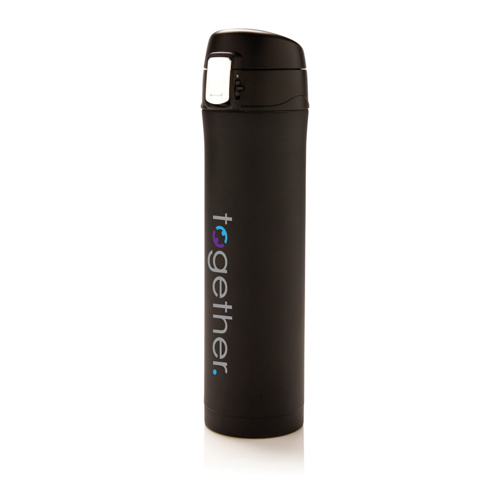 XD Collection Easy Lock Vakuumflasche 450 ml aus RCS recyceltem Edelstahl, bedruckbar