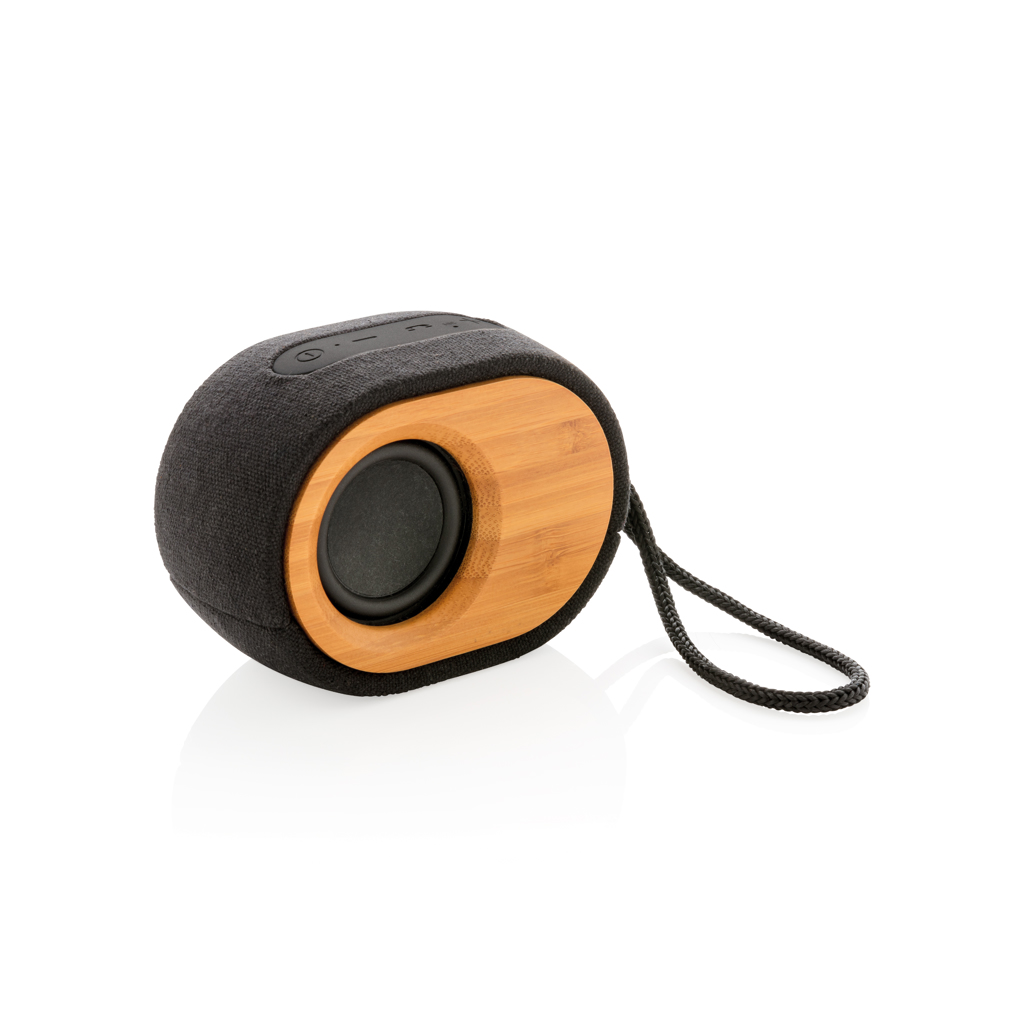 Recyceltes PET & Bambus Bluetooth Lautsprecher – schwarz