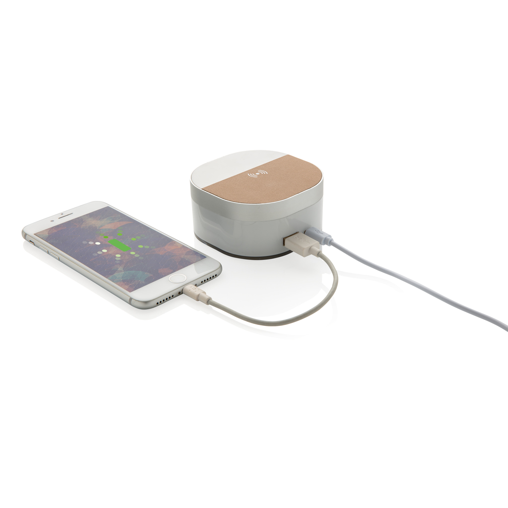 Qi 5W Wireless Ladeuhr mit Aluminium – weiß Qi 5W Wireless Ladeuhr mit Aluminium – weiß