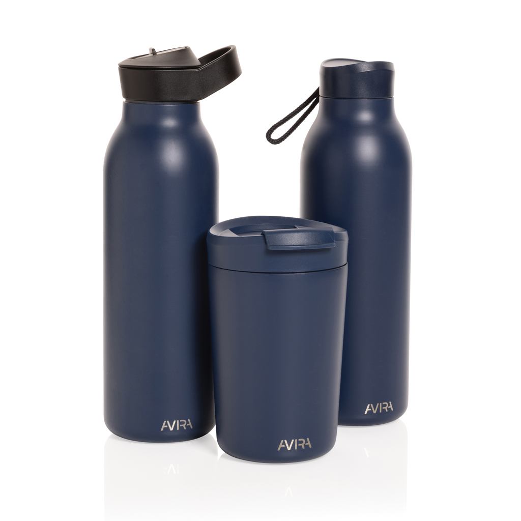 Avira Avior Vakuumflasche 500 ml aus recyceltem Edelstahl, bedruckbar mit Logo Avira Avior Vakuumflasche 500 ml aus recyceltem Edelstahl, bedruckbar mit Logo
