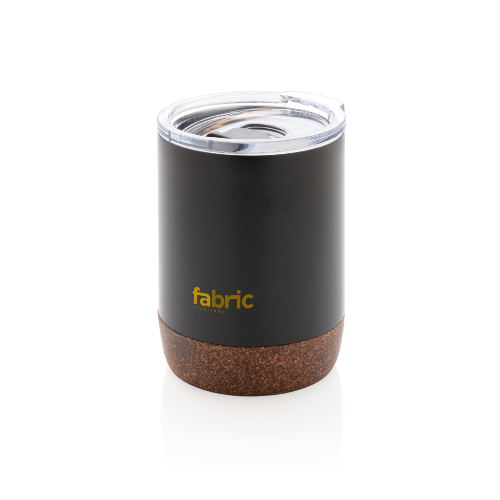 XD Collection Vakuum-Kaffeetasse RCS rSteel & Kork 180 ml mit Logo
