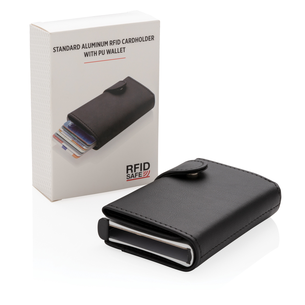 XD Collection RFID Kartenhalter aus Aluminium mit PU-Börse XD Collection RFID Kartenhalter aus Aluminium mit PU-Börse
