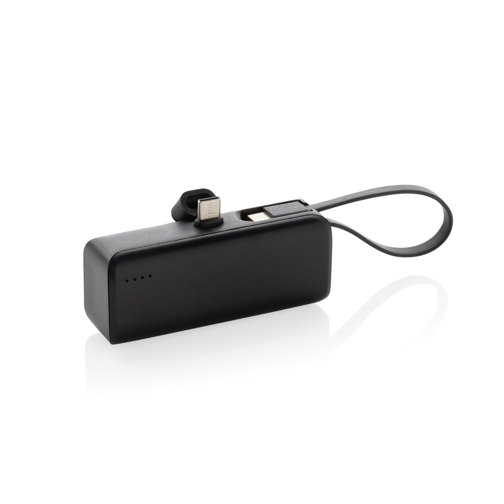 XD Collection Powerlink 3000 mAh Powerbank aus recyceltem ABS mit USB-C-Kabel
