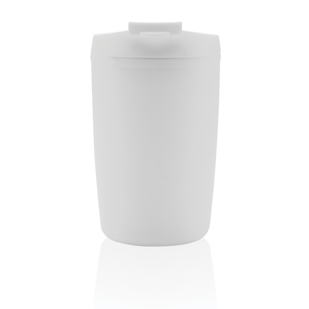 XD Collection GRS Recycling-PP-Becher mit Flip-Deckel, 300 ml