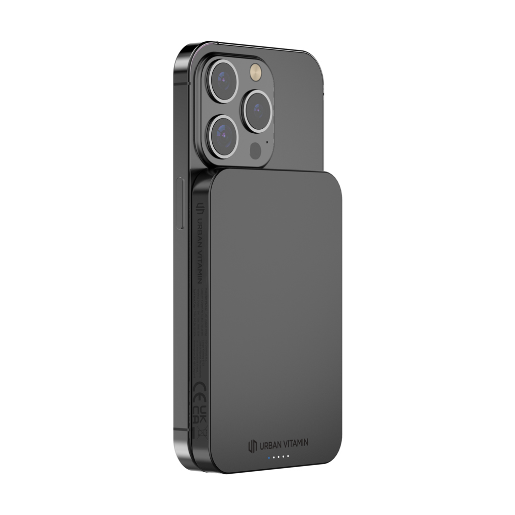 Urban Vitamin Richmond 5000mAh Magnetische Wireless-Powerbank aus RCS-Recyclingmaterial Urban Vitamin Richmond 5000mAh Magnetische Wireless-Powerbank aus RCS-Recyclingmaterial