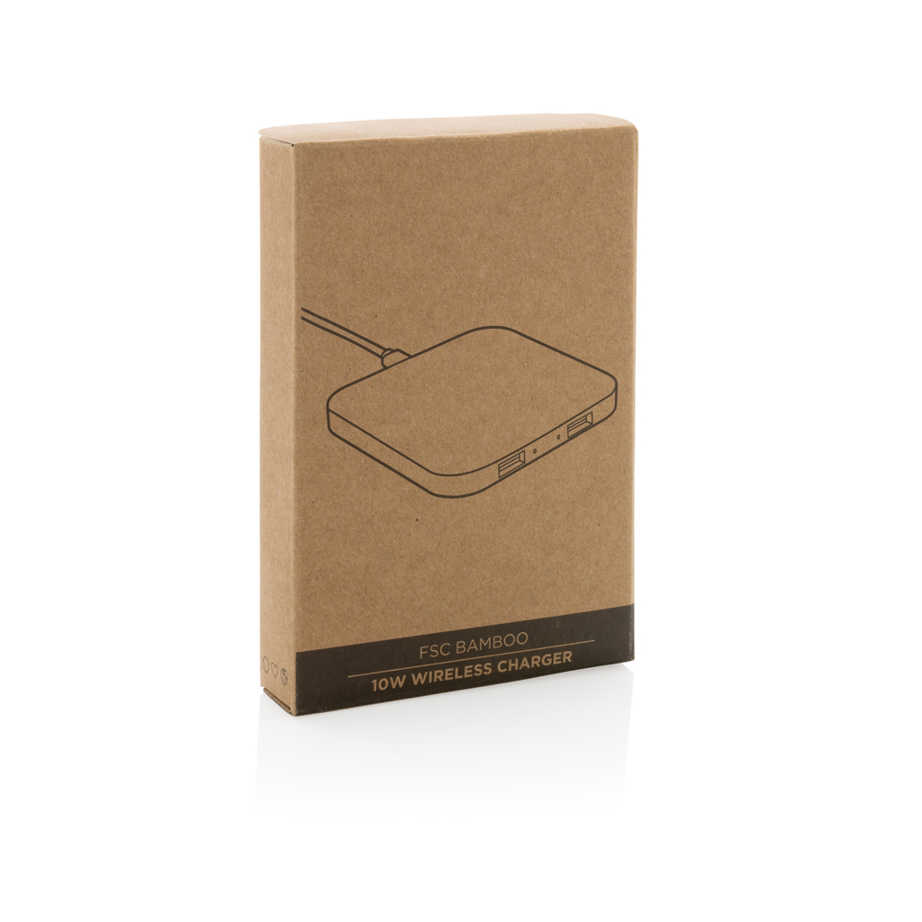 BambooCharge 10W Wireless USB-Ladegerät – Innovatives Werbegeschenk mit Logo