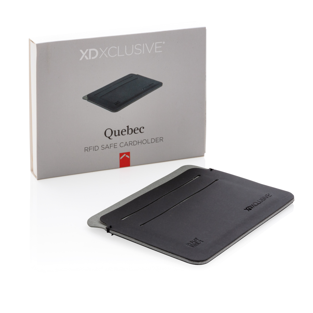 XD Xclusive Quebec RFID Kartenhalter aus PU, schwarz – mit Logo veredelbar XD Xclusive Quebec RFID Kartenhalter aus PU, schwarz – mit Logo veredelbar