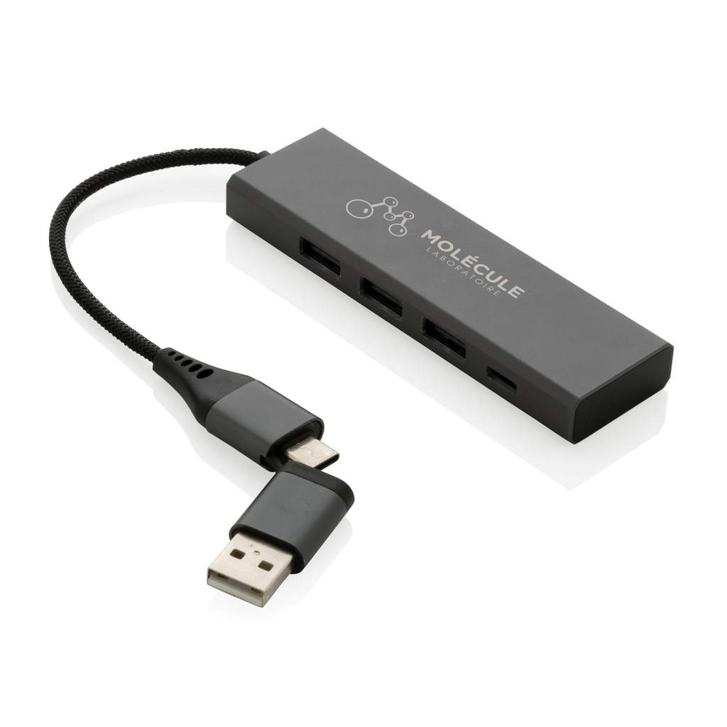 TerraHub Aluminium USB-Adapter 3-in-1 für Events und Kundenbindung TerraHub Aluminium USB-Adapter 3-in-1 für Events und Kundenbindung