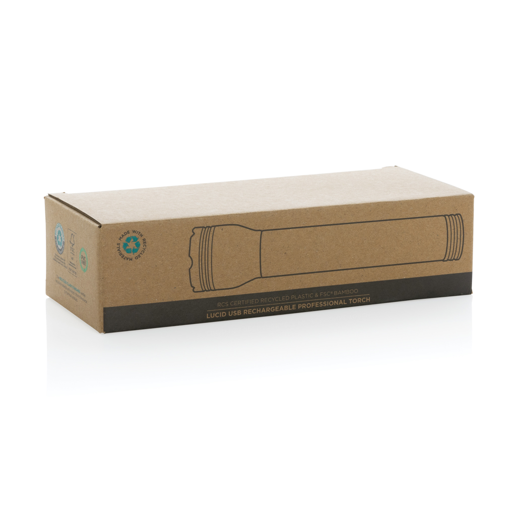 Lucid 5W USB-C Taschenlampe aus FSC-Bambus und recyceltem ABS (RCS) – mit Logo bedruckbar Lucid 5W USB-C Taschenlampe aus FSC-Bambus und recyceltem ABS (RCS) – mit Logo bedruckbar