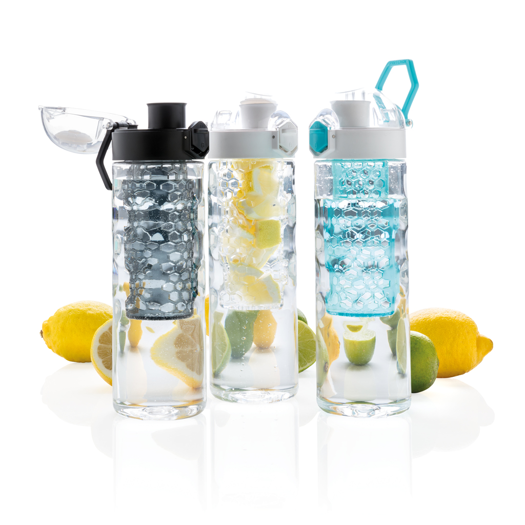 XD Xclusive Honeycomb Aromaflasche 700 ml türkis, Tritan BPA-frei, mit Logo bedruckbar