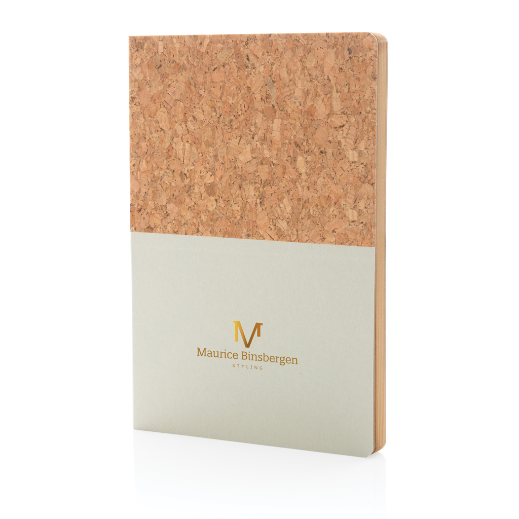 XD Collection A5 Notizbuch mit Kork- & Kraftpapier-Einband, 160 Seiten, bedruckbar