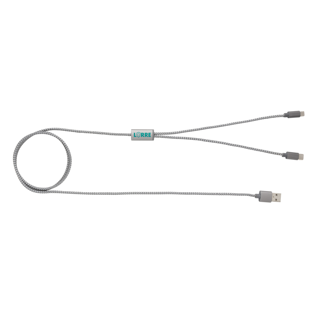 XD Collection 3-in-1 Ladekabel umwoben mit USB-C, Lightning und Micro-USB XD Collection 3-in-1 Ladekabel umwoben mit USB-C, Lightning und Micro-USB