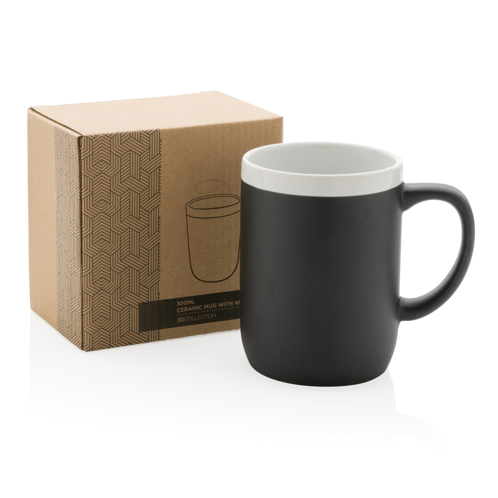 Keramikbecher 300 ml, spülmaschinenfest EN12875-1 – schwarz