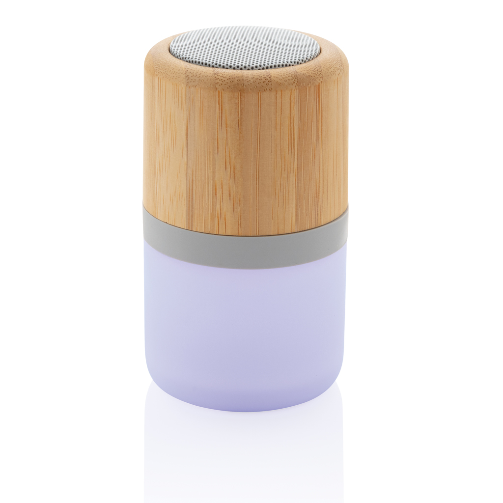 XD Collection Bambus-Lautsprecher mit Mood-Light, 3W Bluetooth 5.0 — bedruckbar