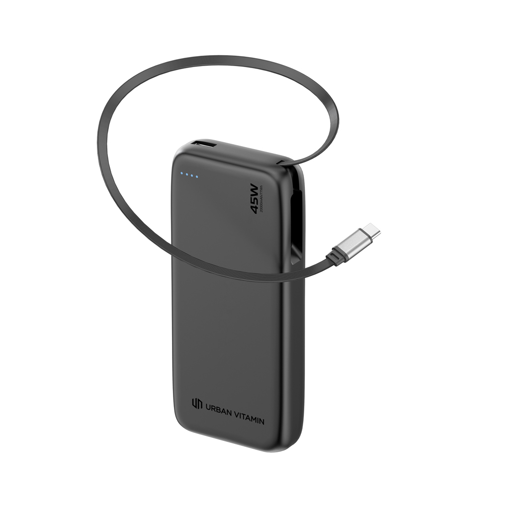Urban Vitamin San Mateo Powerbank 20.000mAh 45W mit integriertem USB-C-Kabel Urban Vitamin San Mateo Powerbank 20.000mAh 45W mit integriertem USB-C-Kabel