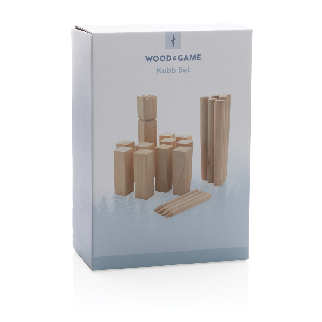 Kubb Wurfspiel aus Holz – XD Collection Outdoor-Set mit Logo