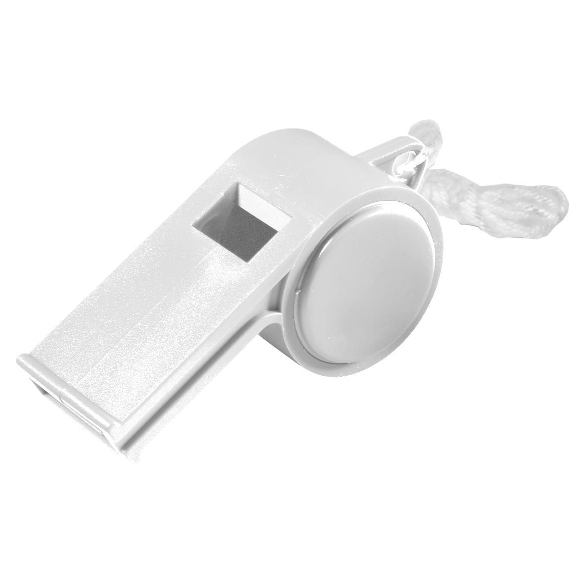 Trillerpfeife "Sport", mit Kordel, uni-colour – weiss Trillerpfeife "Sport", mit Kordel, uni-colour – weiss