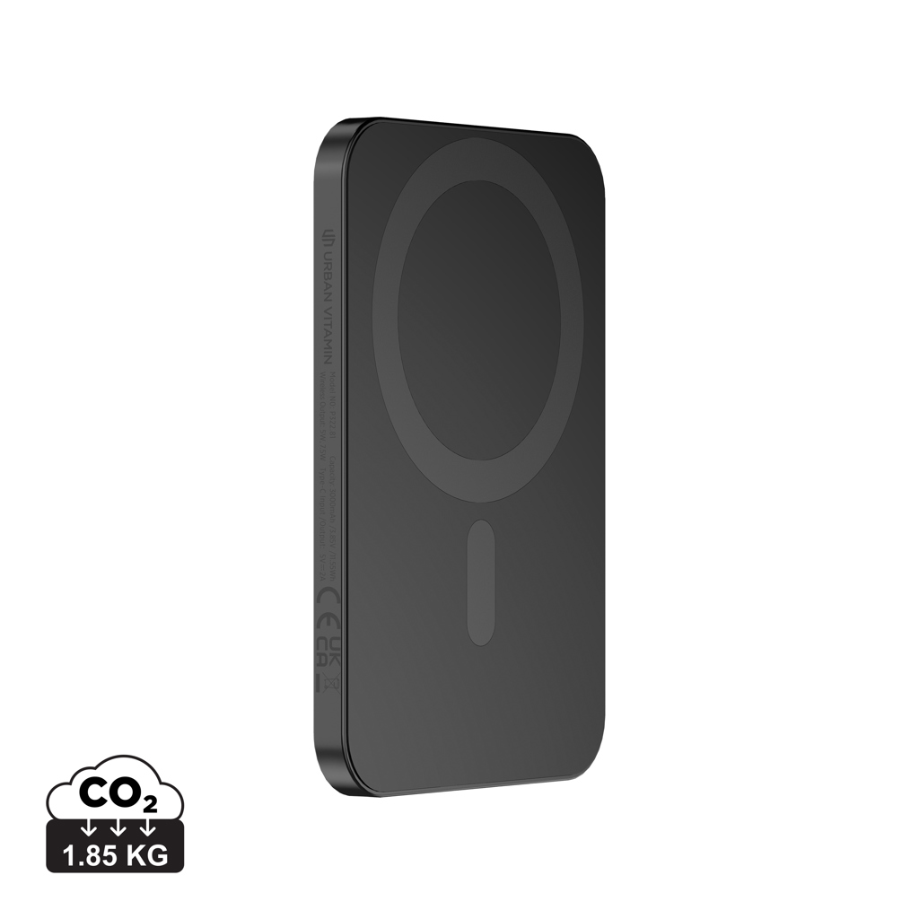 Urban Vitamin Burbank Magnet-Powerbank 3000mAh aus recyceltem Aluminium und ABS – bedruckbar als Werbegeschenk Urban Vitamin Burbank Magnet-Powerbank 3000mAh aus recyceltem Aluminium und ABS – bedruckbar als Werbegeschenk