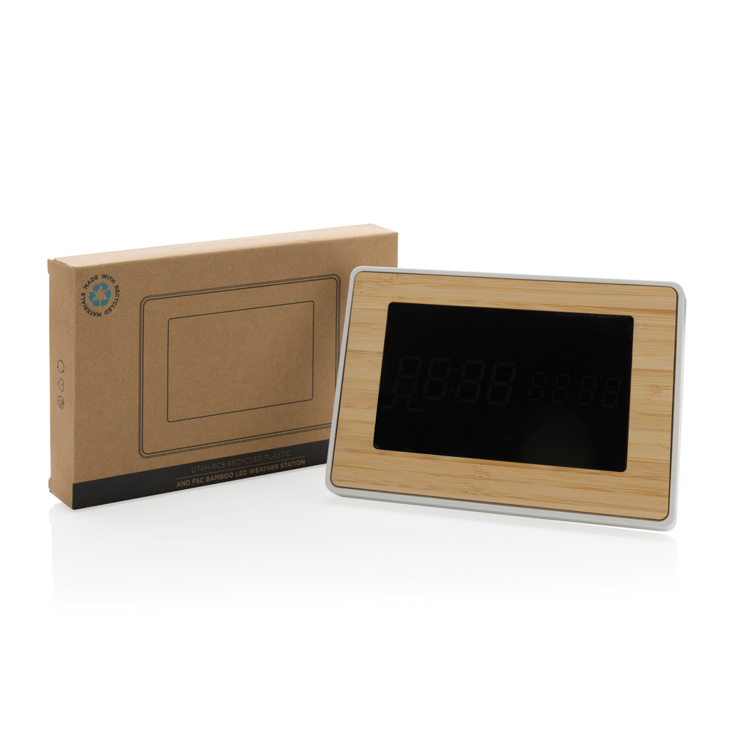 LED-Uhr Utah Bambus Edition - Innovatives Werbegeschenk für Events