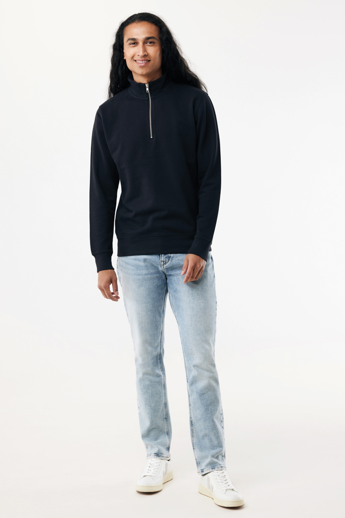 iqoniq Elgon Unisex Quarter-Zip Pullover aus 30 % recycelter & 70 % Bio-Baumwolle, 300 g/m², bedruckbar