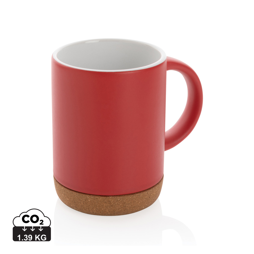 Keramikbecher mit Korkboden 280 ml – rot