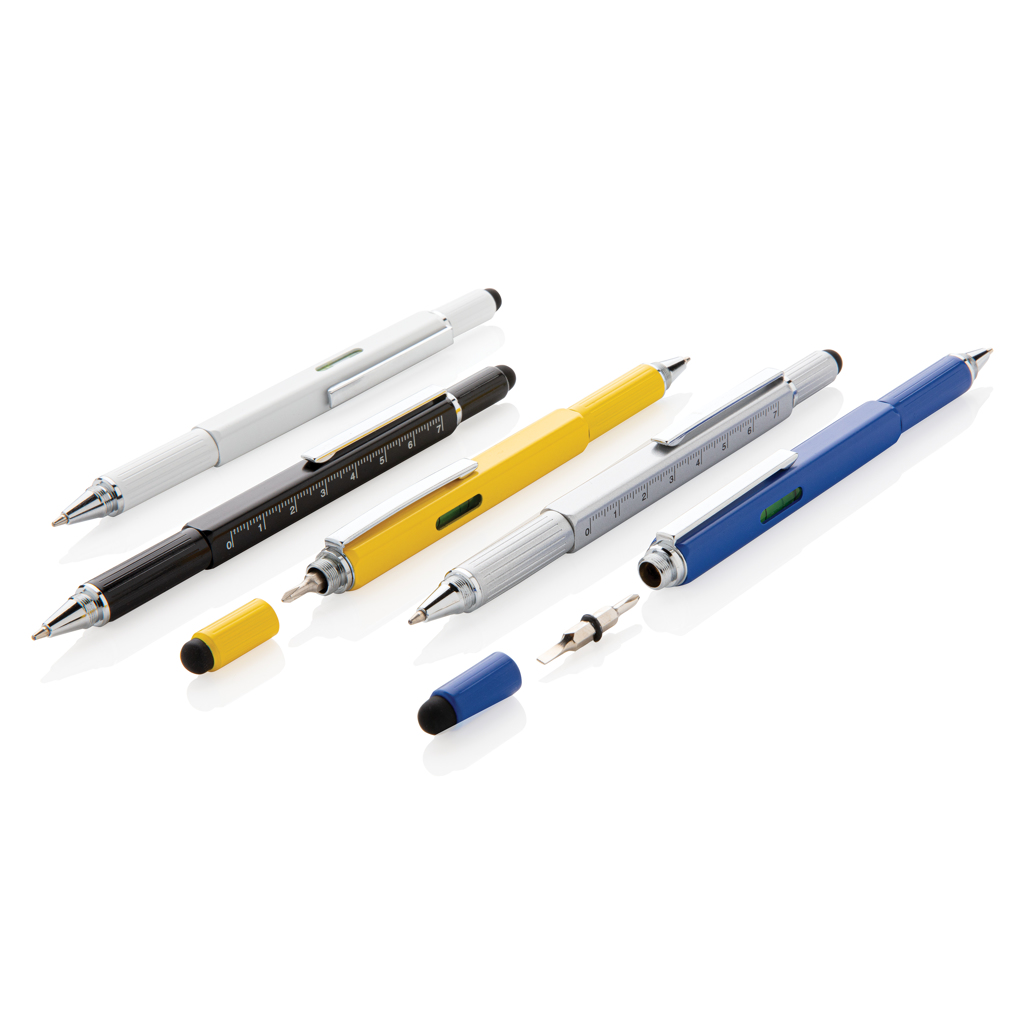 XD Collection 5-in-1 Aluminium Tool-Stift mit Wasserwaage, Skala, Schraubendreher und Stylus XD Collection 5-in-1 Aluminium Tool-Stift mit Wasserwaage, Skala, Schraubendreher und Stylus