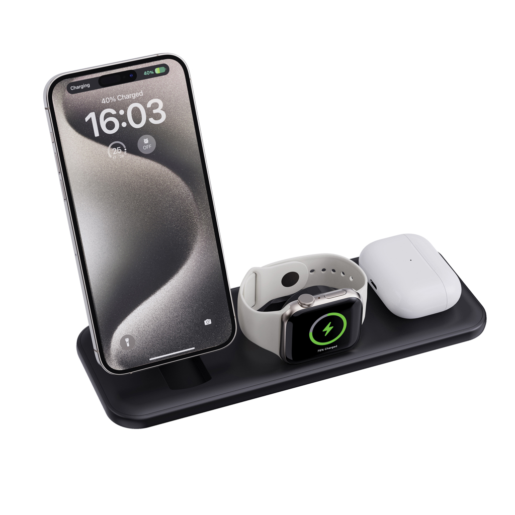 Urban Vitamin Torrance 3-in-1 Magnetladegerät 15W aus recyceltem ABS