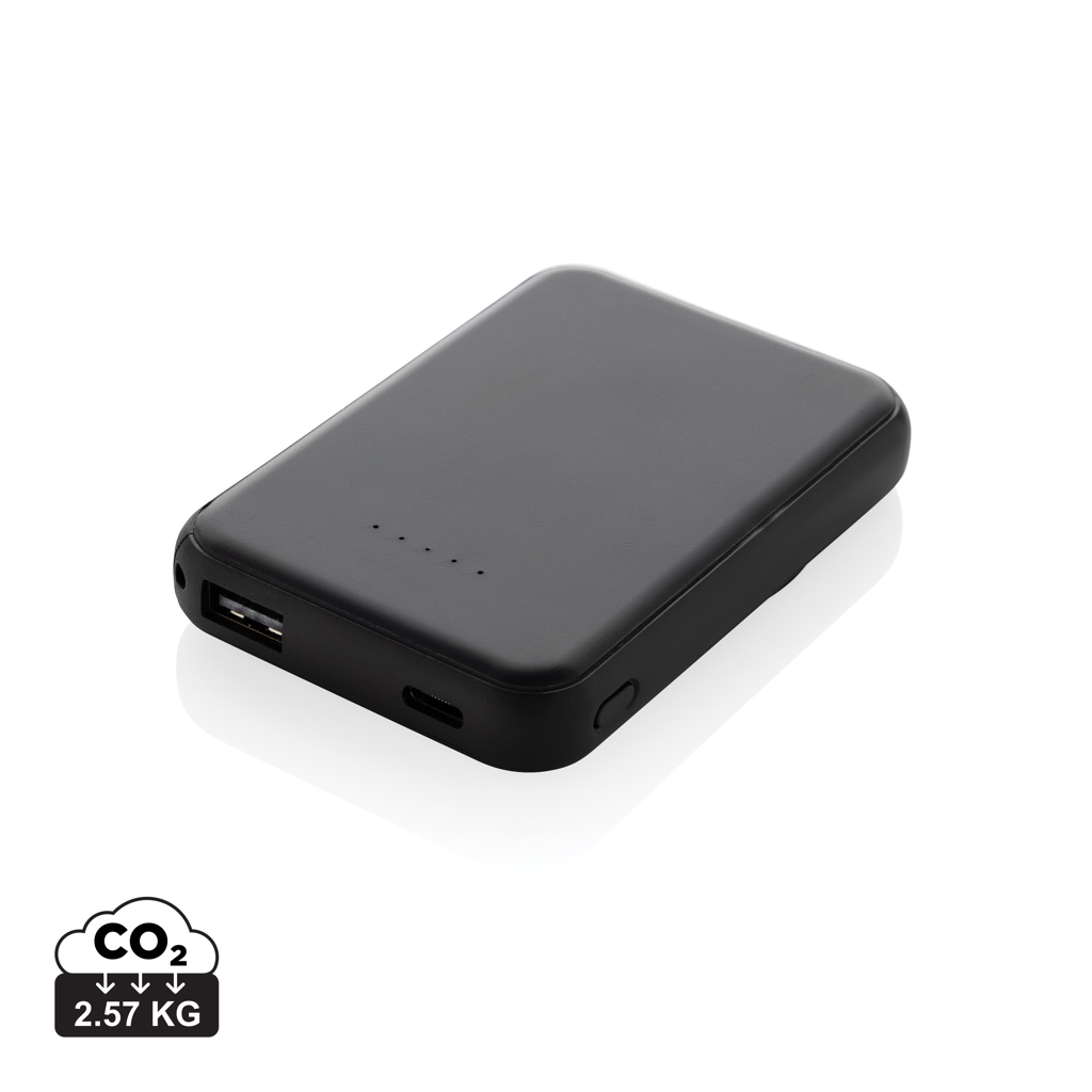 XD Collection Stellar 5.000 mAh Magnet-Powerbank mit kabellosem 5W-Laden, RCS-recyceltes ABS