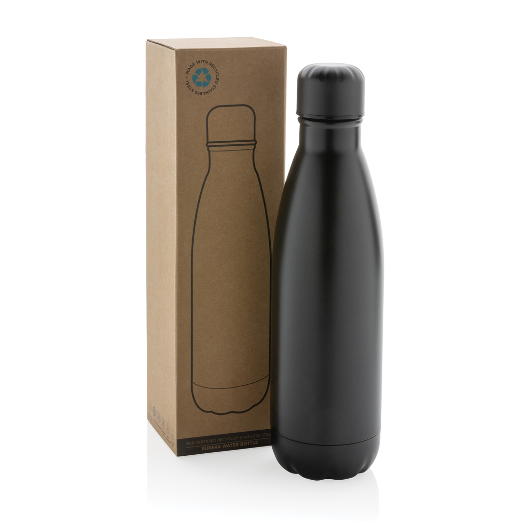 Eureka Wasserflasche 500 ml aus recyceltem Edelstahl (RCS) — bedruckbar Eureka Wasserflasche 500 ml aus recyceltem Edelstahl (RCS) — bedruckbar