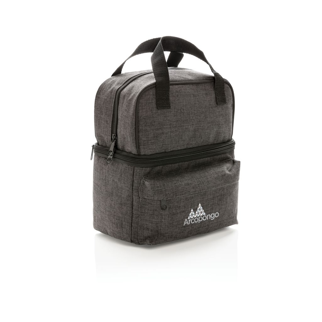 Kühltasche Pro 2-Fach, 6 Dosen, 600D Polyester – grau Kühltasche Pro 2-Fach, 6 Dosen, 600D Polyester – grau