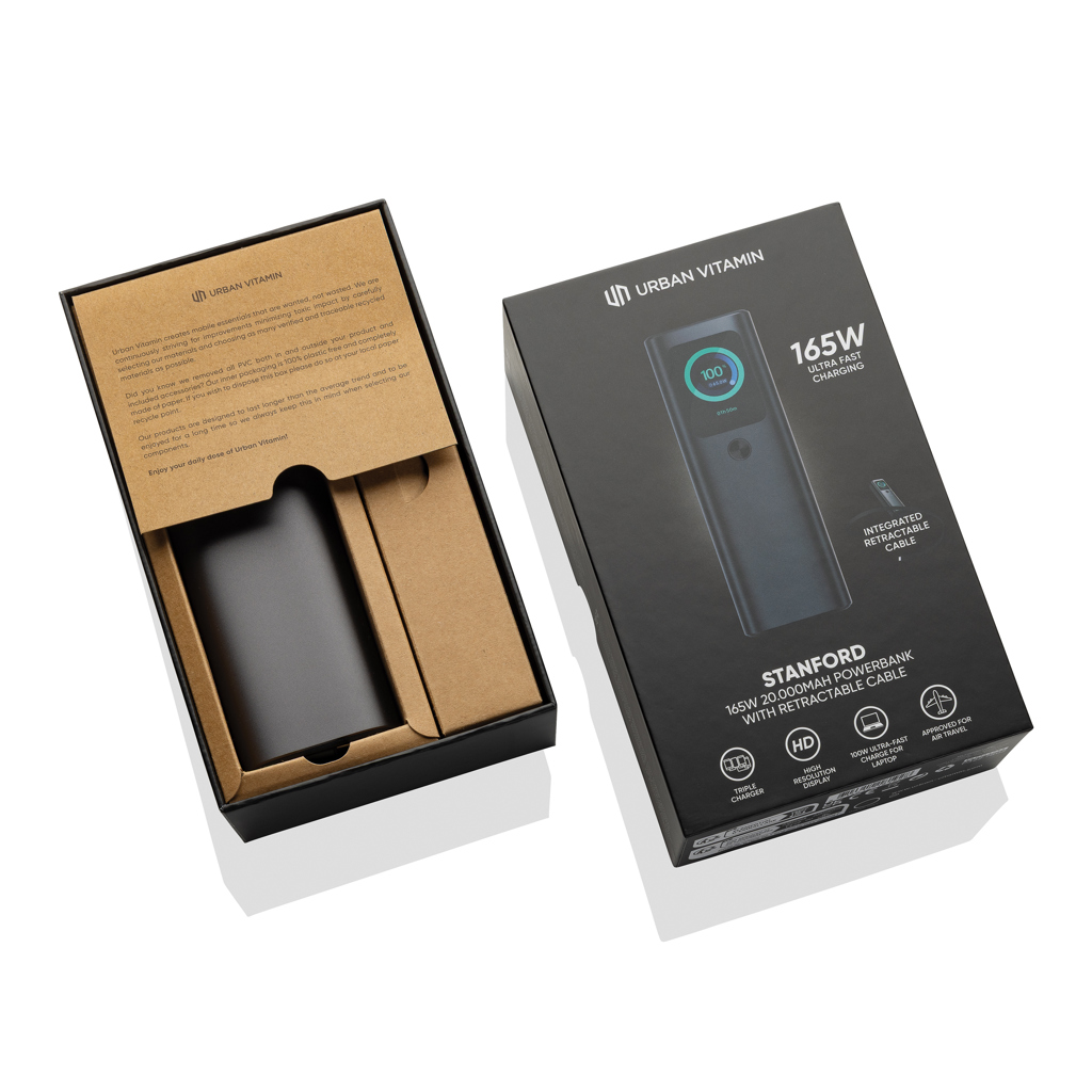 Urban Vitamin Stanford 165W 20.000mAh Powerbank mit Logo-Veredelung